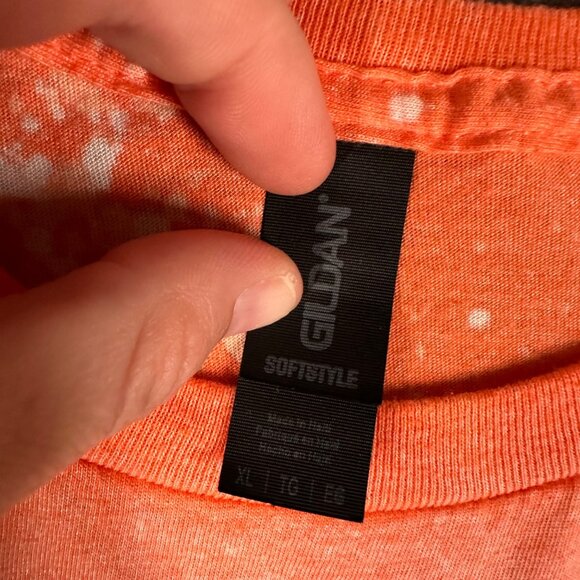 Gildan Womens XL Soul Full of Sunshine Orange Bleached Short Sleeve Graphic Tee - Picture 6 of 8
